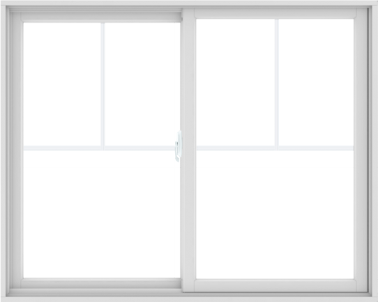 WDMA 60X48 (59.5 x 47.5 inch) White uPVC/Vinyl Sliding Window with Fractional Grilles