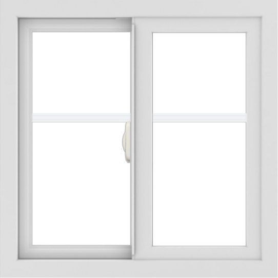 WDMA 24x24 (23.5 x 23.5 inch) White Aluminum Slide Window with Fractional Grilles