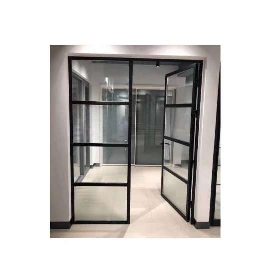 WDMA China Used Customized Economy Aluminium Kitchen Swing Double Door Flush Design With Glass