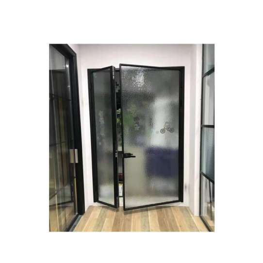 China WDMA China Used Customized Economy Aluminium Kitchen Swing Double Door Flush Design With Glass