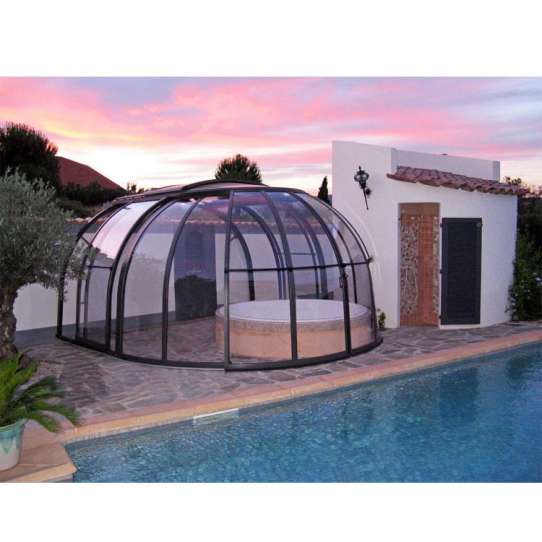 WDMA Commercial Polycarbonate Aluminum Swimming Pool Dome Cover Roof Retractable Enclosure