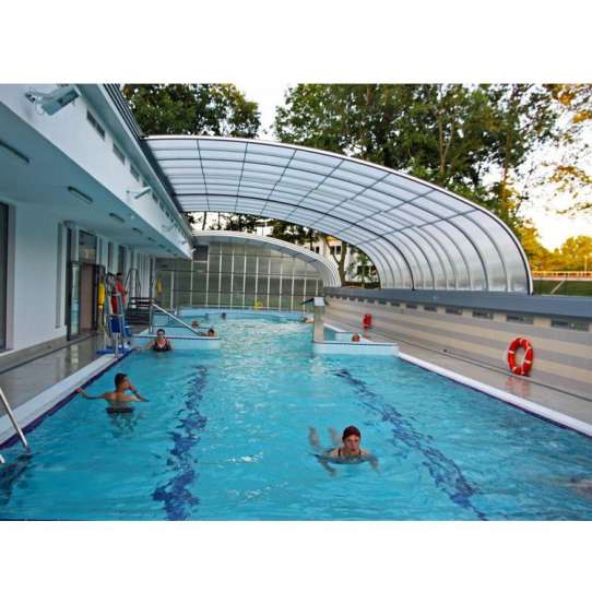 WDMA Curved Glass Sunrooms Polycarbonate Swimming Pool Safety Cover For Australia Market