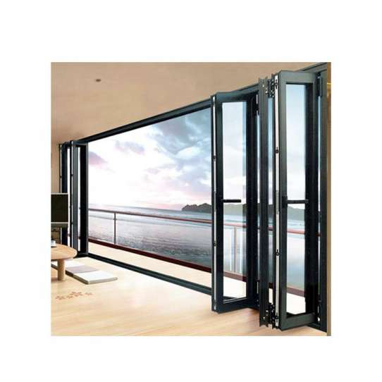 WDMA Grey External Aluminium Bi Folding Sliding Glass Doors