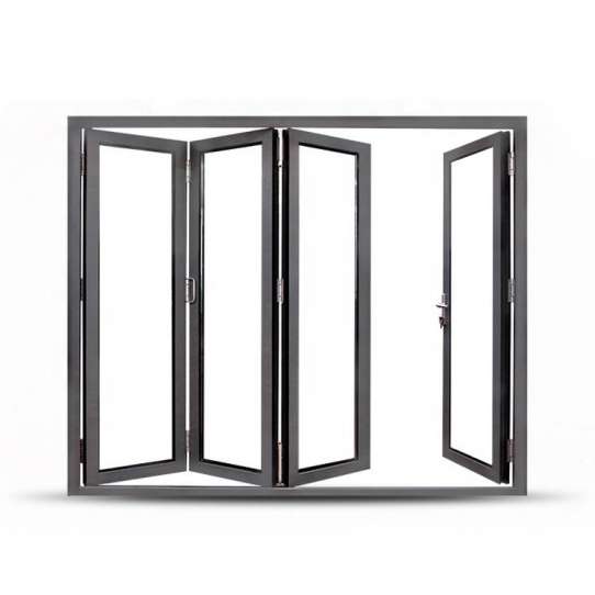 China WDMA Grey Aluminium Glass Folding Door