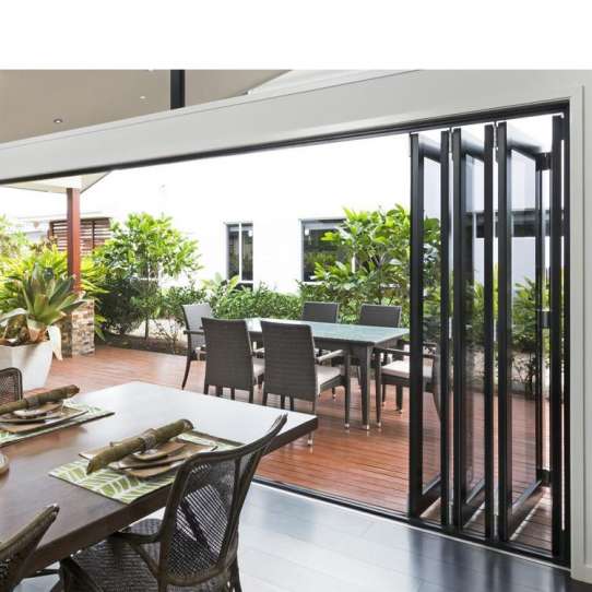 China WDMA Hurricane Approve Outdoor Industrial Folding Glass Doors