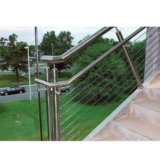 WDMA Indoor Metal Stainless Steel Wire Staircase Railing Balustrade Handrail Design