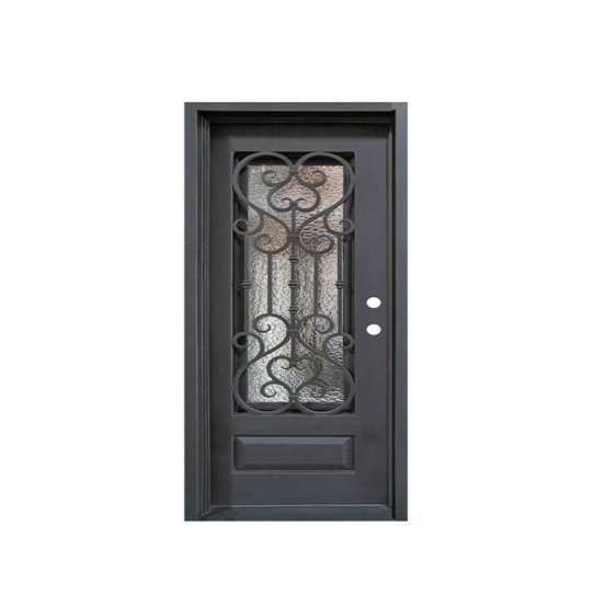 China WDMA Laser Cut Antique Old Wrought Iron Front Single Door For Luxury Villa