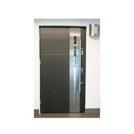 China WDMA Main Door Designs Iron Double Front Entry Door Steel Modern Door Design
