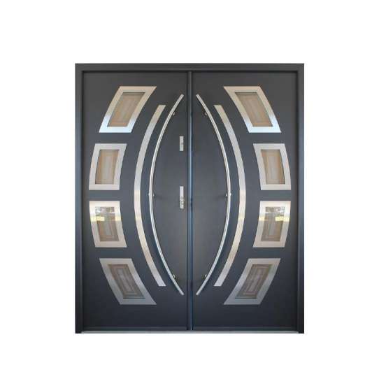 WDMA Modern Main Metal Front Door Iron Doors Double Entrance Design