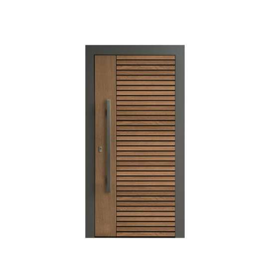 China WDMA Oak Wood Large Pivot Glass Door Front Door