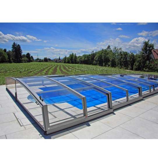 WDMA Polycarbonate Swimming Pool Cover Roof Retractable Outdoor Enclosure Aluminium Pool Covers Swimming