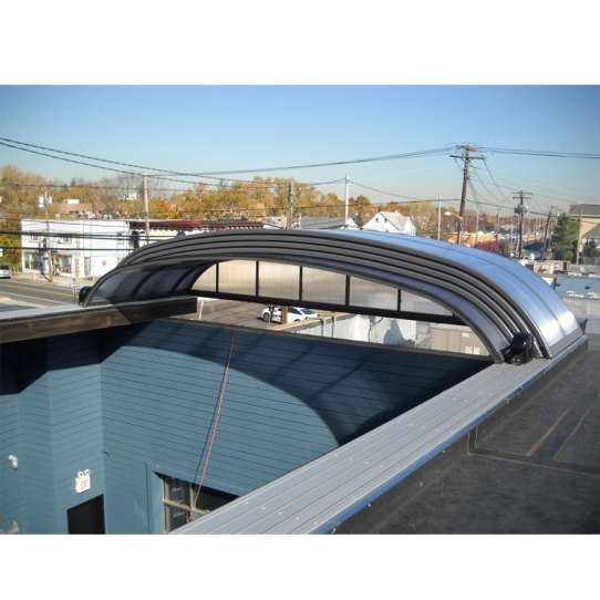 WDMA Retractable Curved Sunroom For Swimming Pool Dome Cover Polycarbonate