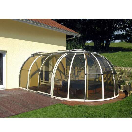 China WDMA Snow Resistance Aluminium Frame Polycarbonate Swimming Pool Enclosures Retractable Roof Systems