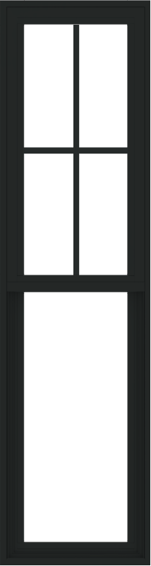 WDMA 18x66 (17.5 x 65.5 inch) Vinyl uPVC Black Single Hung Double Hung Window with Prairie Grids Interior