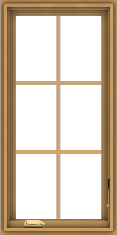 WDMA 20x40 (19.5 x 39.5 inch) Pine Wood Dark Grey Aluminum Crank out Casement Window with Colonial Grids