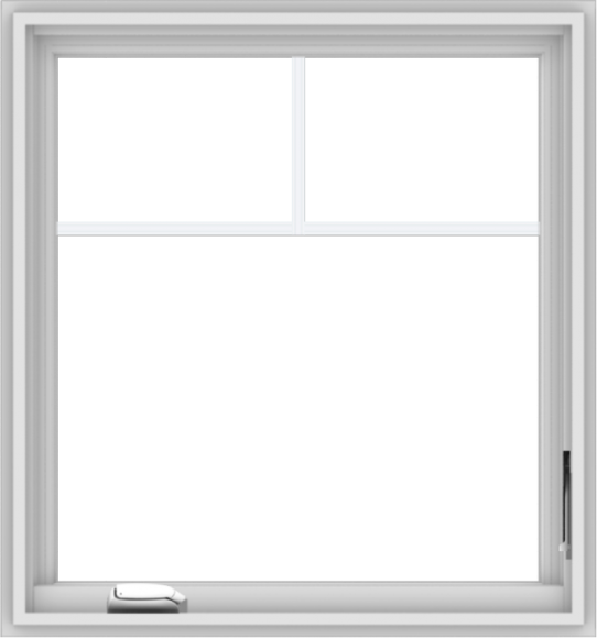 WDMA 28x30 (27.5 x 29.5 inch) White Vinyl uPVC Crank out Casement Window with Fractional Grilles