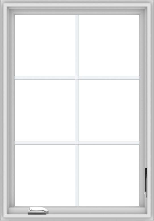 WDMA 28x40 (27.5 x 39.5 inch) White Vinyl uPVC Crank out Casement Window with Colonial Grids