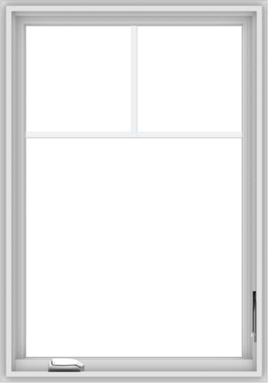 WDMA 28x40 (27.5 x 39.5 inch) White Vinyl uPVC Crank out Casement Window with Fractional Grilles