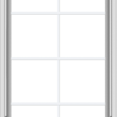 WDMA 28x48 (27.5 x 47.5 inch) White Vinyl uPVC Crank out Awning Window with Colonial Grids Interior