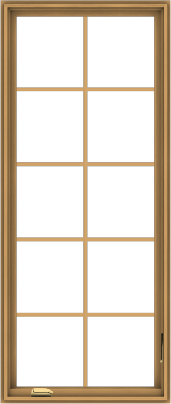 WDMA 28x66 (27.5 x 65.5 inch) Pine Wood Dark Grey Aluminum Crank out Casement Window with Colonial Grids