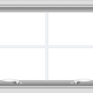 WDMA 30x20 (29.5 x 19.5 inch) White uPVC Vinyl Push out Awning Window with Colonial Grids Interior