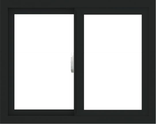 WDMA 30x24 (29.5 x 23.5 inch) Vinyl uPVC Black Slide Window without Grids Interior