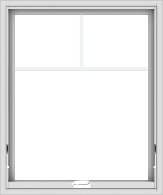 WDMA 30x36 (29.5 x 35.5 inch) White Vinyl uPVC Crank out Awning Window with Fractional Grilles