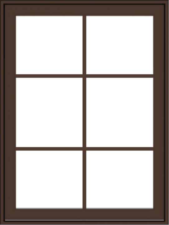 WDMA 30x40 (29.5 x 39.5 inch) Oak Wood Dark Brown Bronze Aluminum Crank out Awning Window with Colonial Grids Exterior