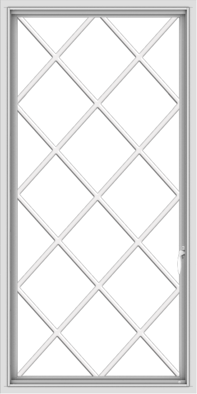 WDMA 30x60 (29.5 x 59.5 inch) White Vinyl uPVC Push out Casement Window without Grids with Diamond Grills