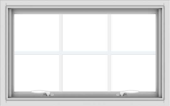 WDMA 32x20 (31.5 x 19.5 inch) White uPVC Vinyl Push out Awning Window with Colonial Grids Interior