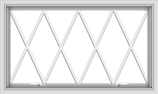 WDMA 40x24 (39.5 x 23.5 inch) White uPVC Vinyl Push out Awning Window without Grids with Diamond Grills