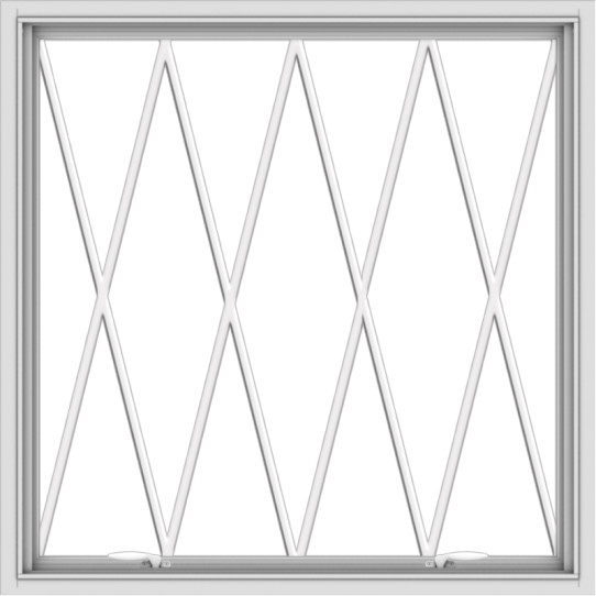 WDMA 40x40 (39.5 x 39.5 inch) White uPVC Vinyl Push out Awning Window without Grids with Diamond Grills
