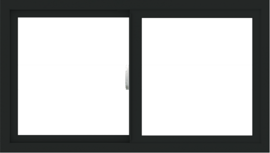 WDMA 42x24 (41.5 x 23.5 inch) Vinyl uPVC Black Slide Window without Grids Interior
