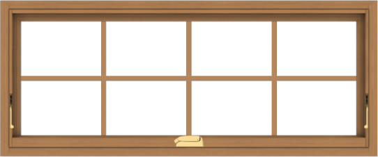 WDMA 48x20 (47.5 x 19.5 inch) Oak Wood Dark Brown Bronze Aluminum Crank out Awning Window with Colonial Grids Interior