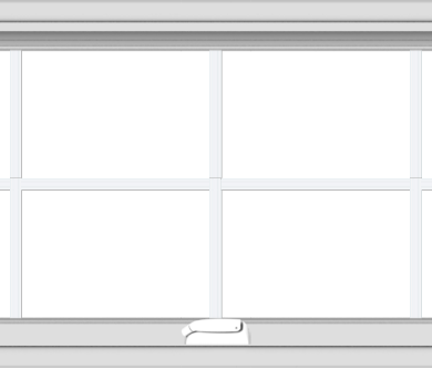 WDMA 48x20 (47.5 x 19.5 inch) White Vinyl uPVC Crank out Awning Window with Colonial Grids Interior