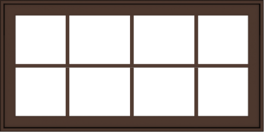 WDMA 48x24 (47.5 x 23.5 inch) Oak Wood Dark Brown Bronze Aluminum Crank out Awning Window with Colonial Grids Exterior
