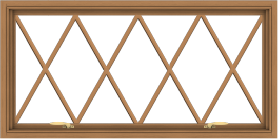 WDMA 48x24 (47.5 x 23.5 inch) Oak Wood Green Aluminum Push out Awning Window without Grids with Victorian Grills
