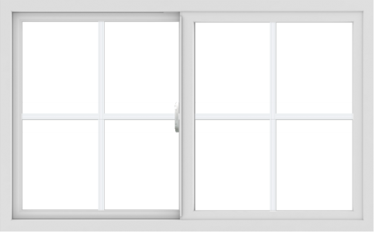 WDMA 48x30 (47.5 x 29.5 inch) Vinyl uPVC White Slide Window with Colonial Grids Exterior