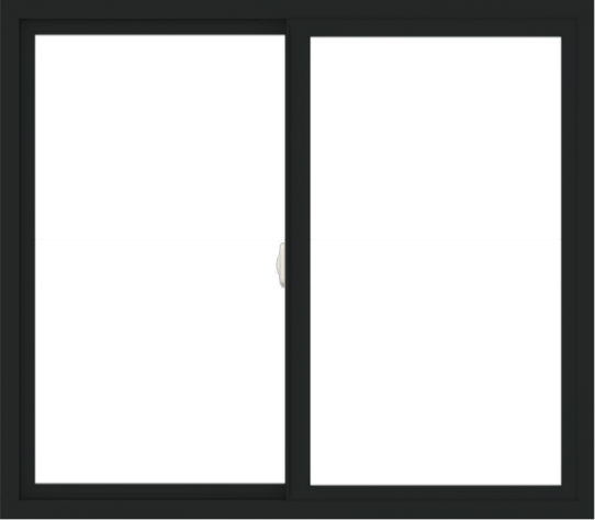 WDMA 48x42 (47.5 x 41.5 inch) Vinyl uPVC Black Slide Window without Grids Interior