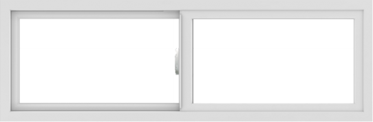 WDMA 54x18 (53.5 x 17.5 inch) Vinyl uPVC White Slide Window without Grids Interior