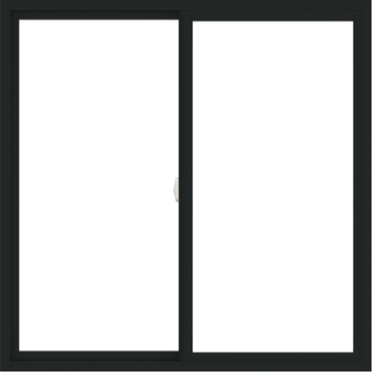 WDMA 54x54 (53.5 x 53.5 inch) Vinyl uPVC Black Slide Window without Grids Interior