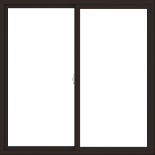WDMA 54x54 (53.5 x 53.5 inch) Vinyl uPVC Dark Brown Slide Window without Grids Interior