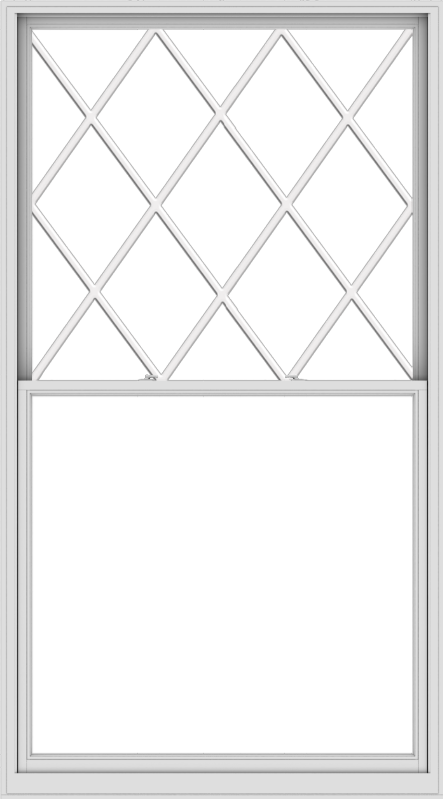 WDMA 60x108 (59.5 x 107.5 inch)  Aluminum Single Double Hung Window with Diamond Grids