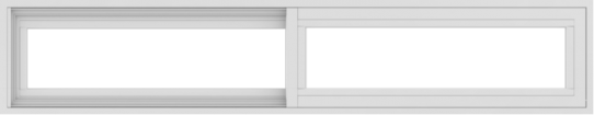 WDMA 60x12 (59.5 x 11.5 inch) Vinyl uPVC White Slide Window without Grids Exterior