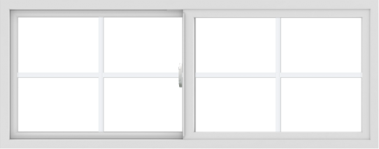 WDMA 60x24 (59.5 x 23.5 inch) Vinyl uPVC White Slide Window with Colonial Grids Exterior