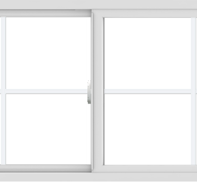 WDMA 66x30 (65.5 x 29.5 inch) Vinyl uPVC White Slide Window with Colonial Grids Exterior
