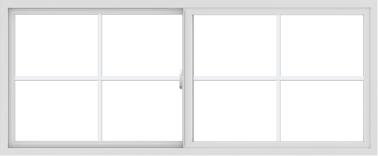 WDMA 72x30 (71.5 x 29.5 inch) Vinyl uPVC White Slide Window with Colonial Grids Exterior