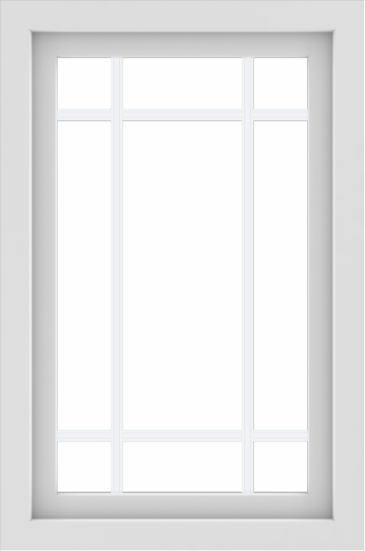 WDMA 24x36 (23.5 x 35.5 inch) black uPVC/Vinyl Picture Window with Prairie Grilles Exterior