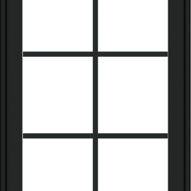 WDMA 24x36 (23.5 x 35.6 inch) black uPVC/Vinyl Push out Casement Window with Colonial Grilles Exterior