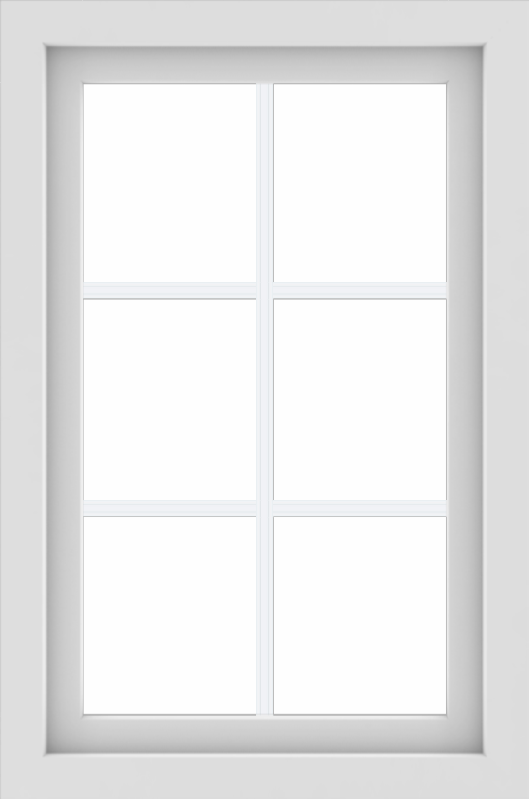 WDMA 24x36 (23.5 x 35.5 inch) black uPVC/Vinyl Picture Window with Colonial Grilles Interior